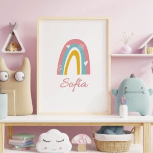 Cuadro Infantil Arcoiris con nombre
