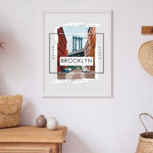 Cuadro con lámina Brooklyn Never Sleep