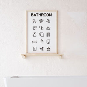 Cuadro con lámina Bathroom Icons