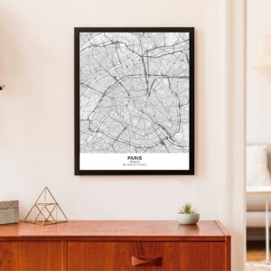 Cuadro con lámina Mapa Paris