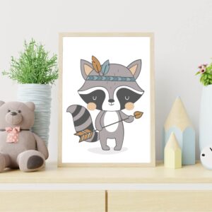 Cuadro Infantil Mapache Indio