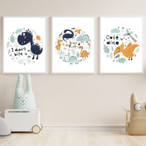 Set Cuadros Infantiles Dino Party