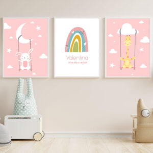 Set Cuadros Infantiles Nubes Personalizado