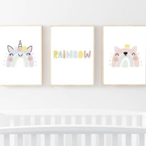 Set Cuadros Infantiles X3 Rainbow ll