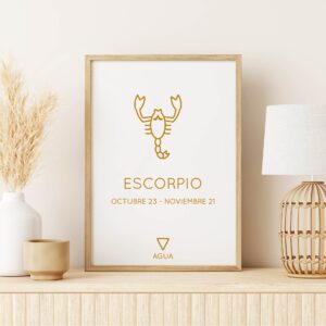 Cuadro con lámina Zodíaco Elementos Escorpio