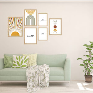 Set 6 Cuadros Irregulares Boho Calma