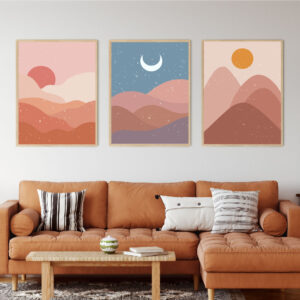 Set Cuadros Boho Moon