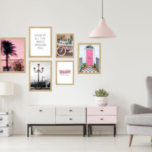 Set 6 Cuadros Irregulares Enjoy Pink