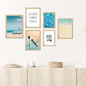 Set 6 Cuadros Irregulares Ocean Blue