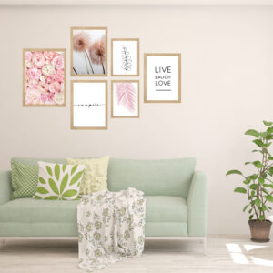 Set 6 Cuadros Irregulares Pink