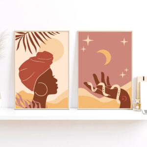 Set Cuadros Boho Lunas