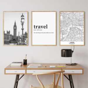 Set Cuadros Travel London Map