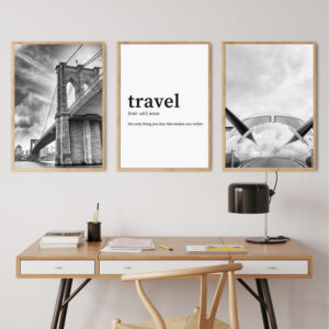 Set Cuadros Travel NY Plane