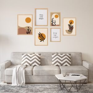 Set 6 Cuadros Irregulares Boho Simple