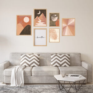 Set 6 Cuadros Irregulares Boho Terra