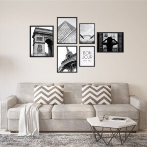 Set 6 Cuadros Irregulares Bonjour France