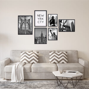 Set 6 Cuadros Irregulares Hello New York