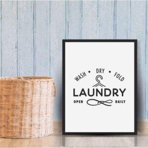 Cuadro con lámina Laundry Open Daily