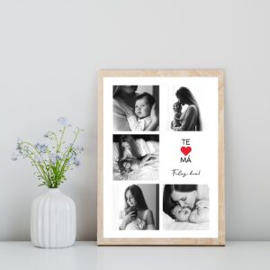 Cuadro con lámina Mamá - Cuadrícula con Fotos
