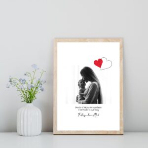 Cuadro con lámina Mamá - Foto y Frase