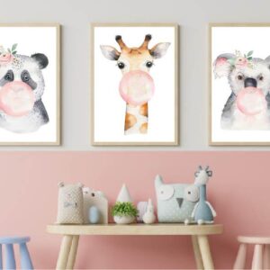 Set Cuadros Infantiles Animalitos Chicle