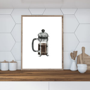 Cuadro con lámina Cafetera Francesa