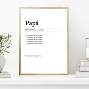 Cuadro con lámina Papá - Definición Personalizada
