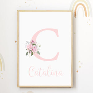 Cuadro con lámina Inicial con flores
