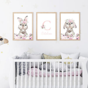Set Cuadros Infantiles Coneja + Inicial